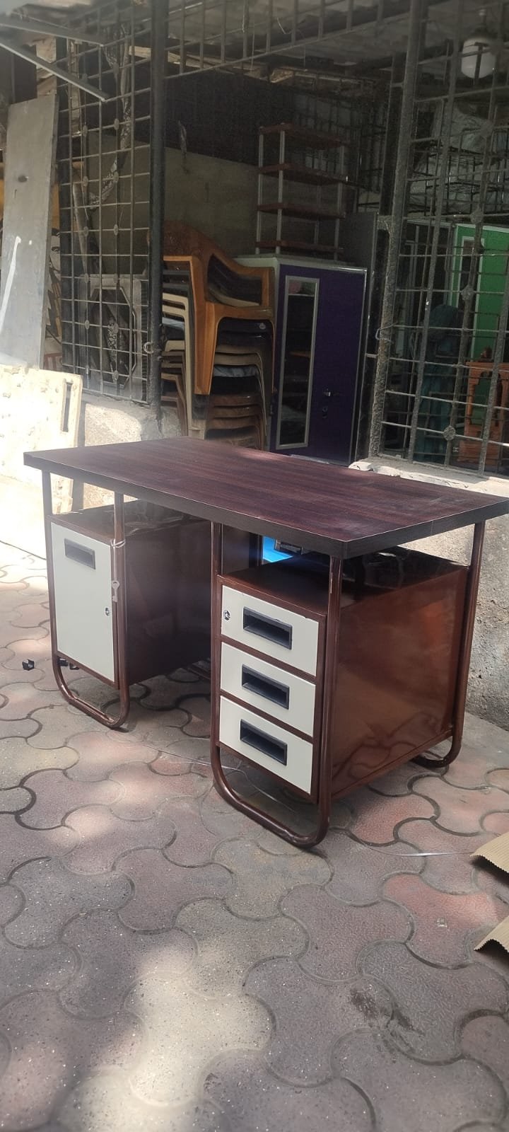 Solid Wood Display Showcase Console Table