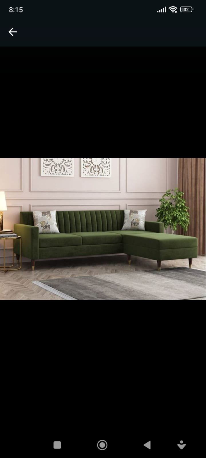 L-Shaped Sectional Corner Fabric Sofa