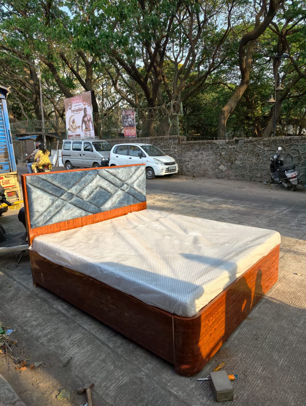 King Size Solid Teak Wood Bed Frame